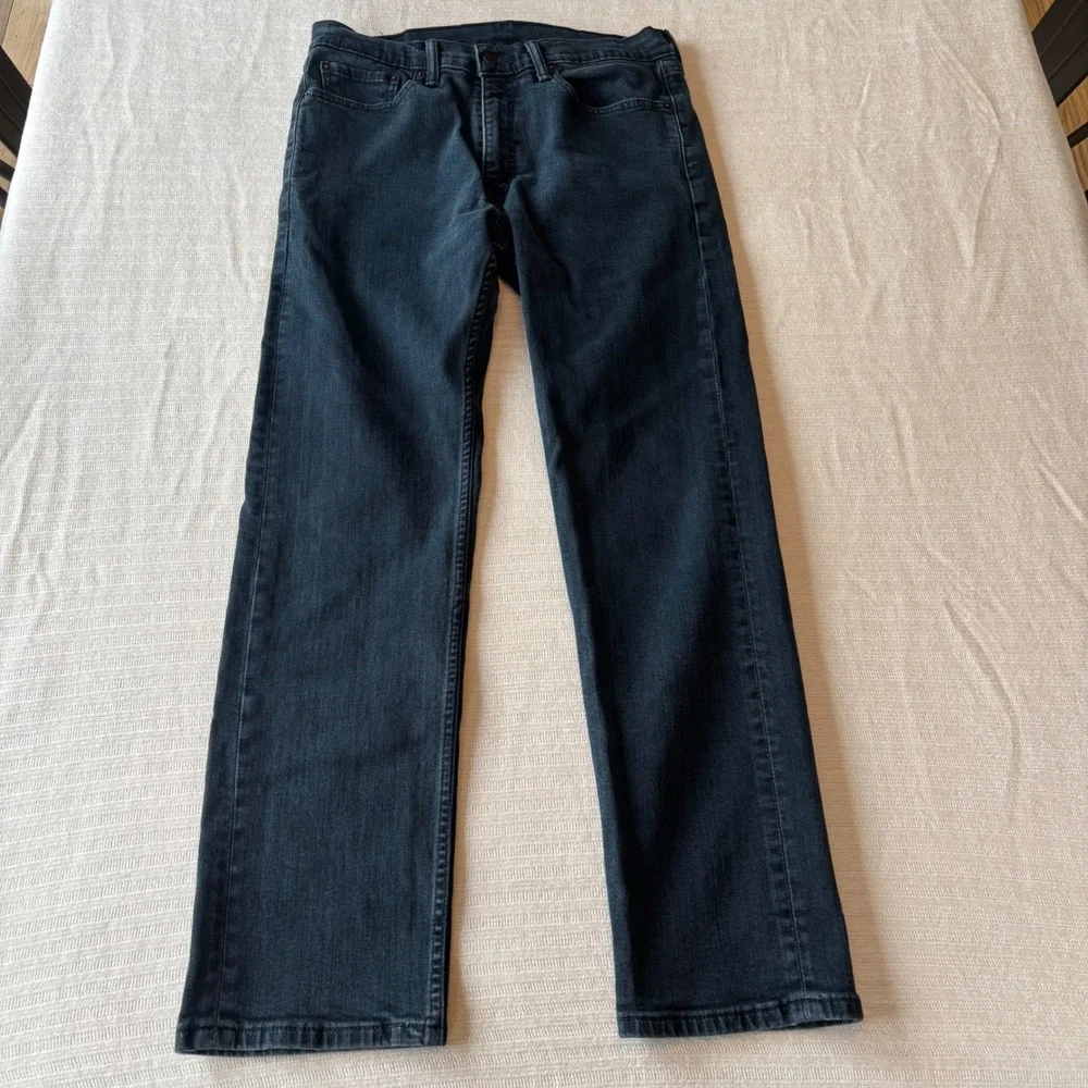 Levis 505 Regular Fit Jeans‎ Mens 33x32 Dark Wash Indigo Straight Leg Denim Y2K
